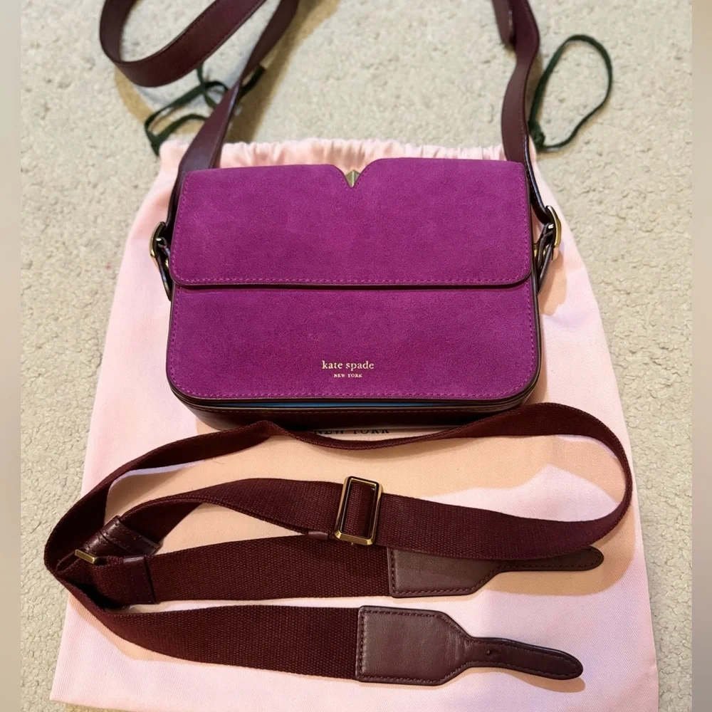 Kate Spade New York Women's Mystery Suede Small Shoulder Bag- Berry Blitz Multi